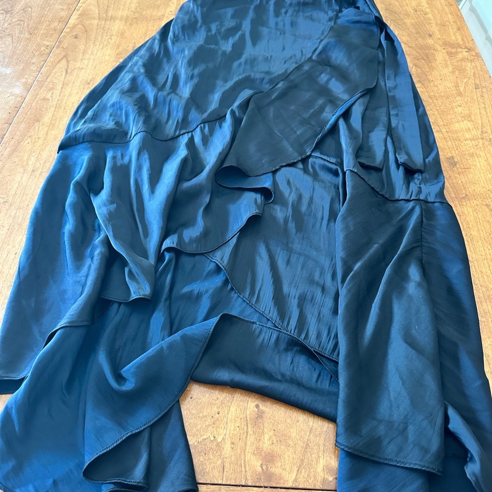 Anthropologie blackRuffle Midi Skirt